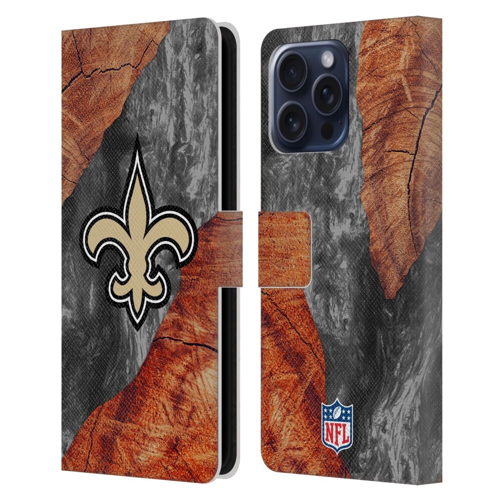 NEW ORLEANS SAINTS(NFL) ニューオーリンズセインツ ニューオーリンズセインツ - Wood Resin Print レザー手帳型 / Apple iPhoneケース 【公式 / オフィシャル】